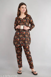 Women's and Girls Beautiful Rayon Printed Nightsuit/Night Dress, rayon fabric, pyjamas with three-quarter sleeves, various sizes available (S-XXXXL)